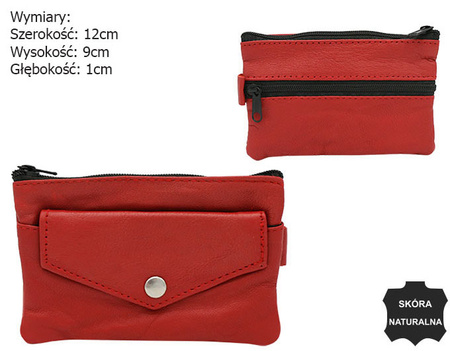 Kluczówka skórzana KC-01-LN RED