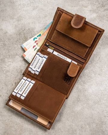 Leather wallet RFID ALWAYS WILD N4L-CHM