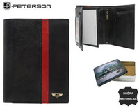 Men's leather wallet PTN N575-VTP-BL-RED