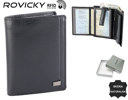 Portfel skórzany RFID PC-104-BAR Black