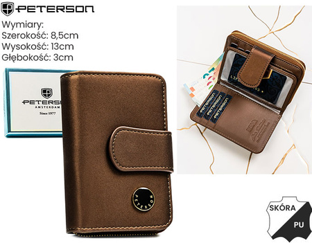 Portfel damski skóra naturalna+PU PTN PS115-HNL Brown