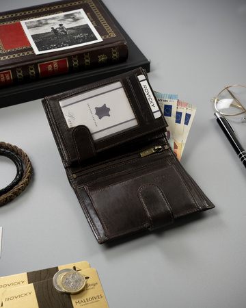 Men's leather wallet N62L-RVT-3227 D.Brown