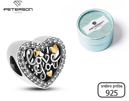 Srebrny charms Love You PETERSON CHP-010