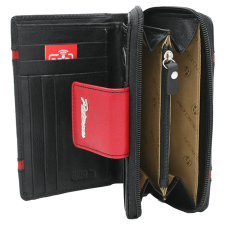 Leather Wallet PTN KA-27 Black+Red