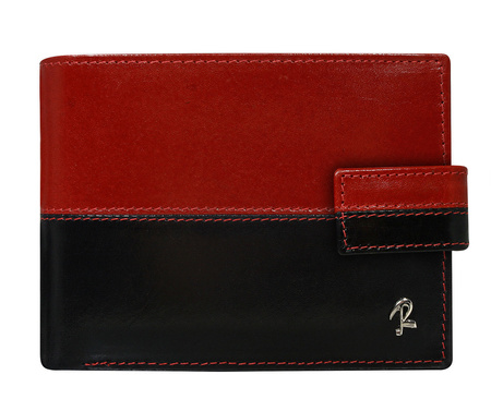 Portfel męski skórzany N01L-VT2 Black+Red