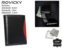 Portfel skórzany RFID ROVICKY 1541-03-BOR Black+Red