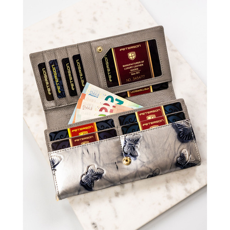 Portfel damski skórzany PTN 42106-BF Silver