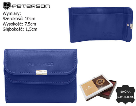 Portfel skórzany RFID PETERSON PTN RD-GC02-MCL Blue