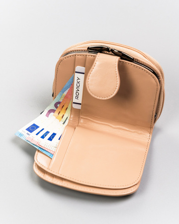 Women's leather wallet 43972-CIS-3320 BEIGE