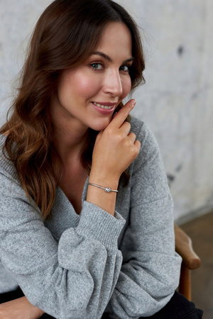 Silver heart-shaped charm adorned with cubic zirconia PETERSO CHP-023