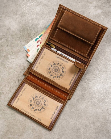 Leather wallet with the Gemini zodiac sign RFID ALWAYS WILD N4-CHM-GEMI