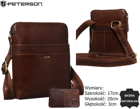 Torba skórzana + Etui PTN 19004-TUM Brown