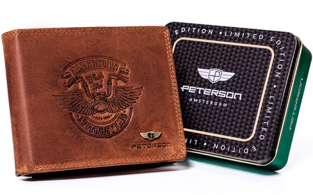 Portfel skórzany RFID PETERSON PTN N992C-CHM-04