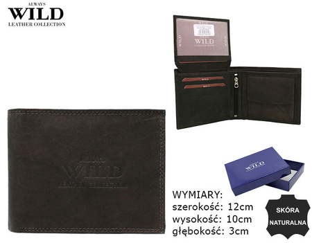 Portfel męski skórzany AW-N7-MAL D.Brown