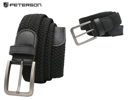 Pasek parciany z elementami skórzanymi PTN PAR-S-115 BL-BL 