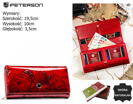Portfel damski skórzany PTN 42100-BFBC Red