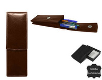 Leather case for pens E042-VT-NL BROWN