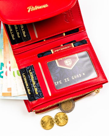 Portfel damski skórzany PTN 76112-BFBC Red