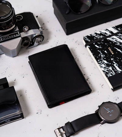 Men's leather wallet PTN N575-VTP-BL-RED