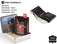 Portfel skórzany PTN 339.01 2-1-1 Black+Red