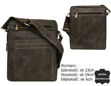 Torba skórzana 250839-MH BROWN