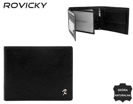 Portfel skórzany RFID ROVICKY N992-ISR-BP Black