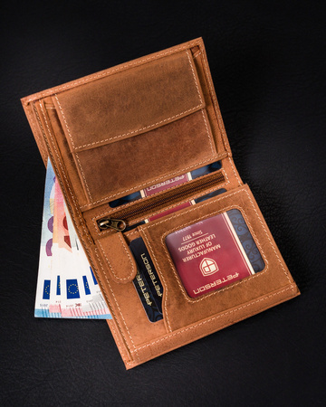 Leather wallet PTN 317 2-1-5 COGNAC