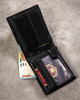 Gift set: leather wallet and keyring PETERSON PTN SET-M-N992-GVT