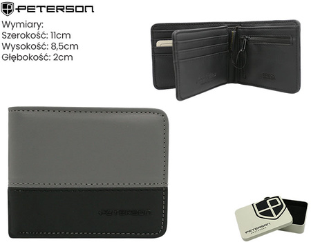 Portfel męski ze skóry PU PTN EH-05Z Gray-Black