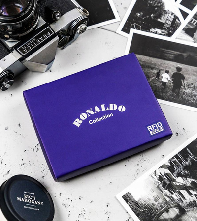 RONALDO 0002-D BLACK RFID leather wallet