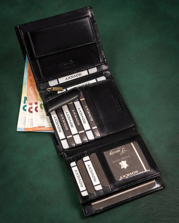 ROVICKY 22316-VT-RVT Black RFID leather wallet