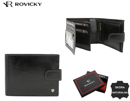 Portfel skórzany RFID ROVICKY 22320L-VT-RVT Black