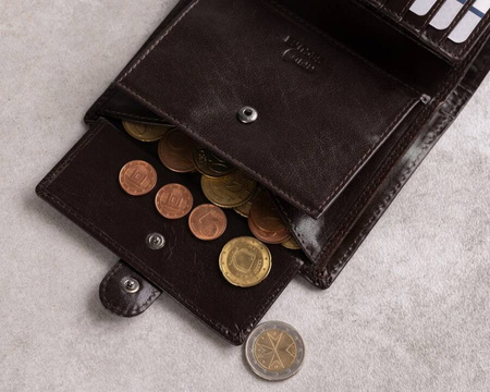 Portfel skórzany RFID PC-108L-BAR Brown