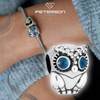 Sterling silver owl-shaped charm adorned with cubic zirconia PETERSON CHP-013