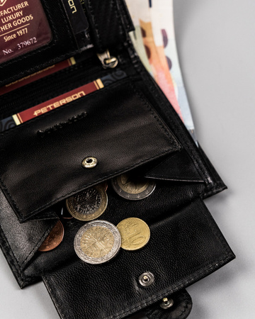 Leather wallet PTN 324Z-CA-6624 BLACK