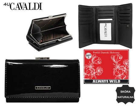 Portfel damski skórzany na blistrze H23-1-SH9-BL Black