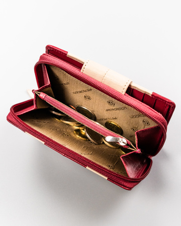 Portfel skórzany PTN KA-18 Pink+Beige