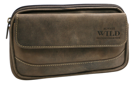 Skórzana saszetka na pasek 3607-MH Brown