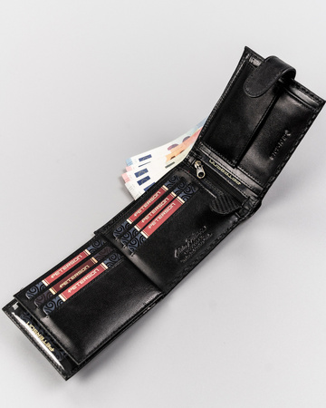 Leather wallet PTN 304Z-CA-6549 BLACK