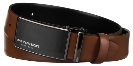 Gift Set: Reversible Men's Leather Belt + 2 Buckle PTN KL-B003 Peterson