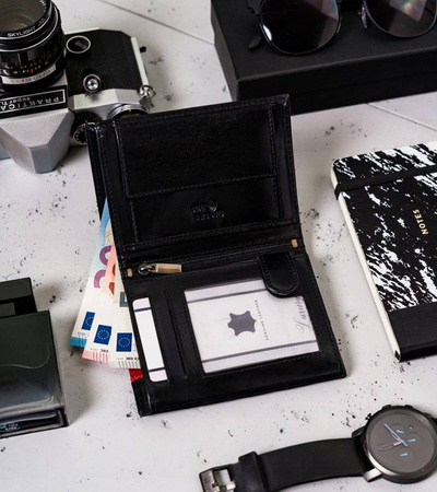 Portfel męski skórzany PTN N4-VTP BL-RED