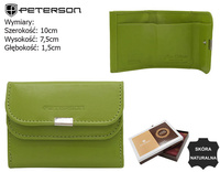 Portfel skórzany RFID PETERSON PTN RD-GC02-MCL L.Green
