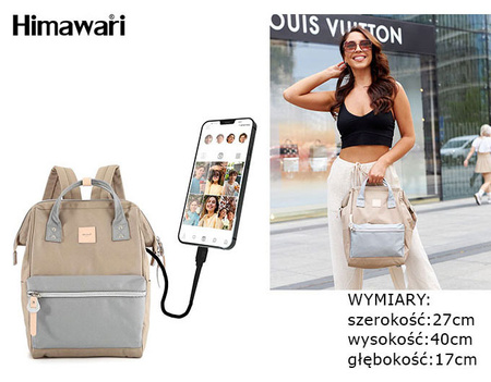 Himawari Women's Backpack with Laptop Compartment and USB Port 1881-22(1)