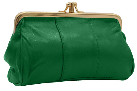 Portmonetka skórzana vintage K09 Turquise No Logo