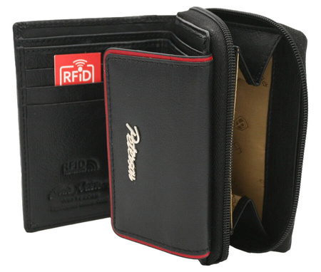 PTN KA-26 Leather Wallet Black+Red