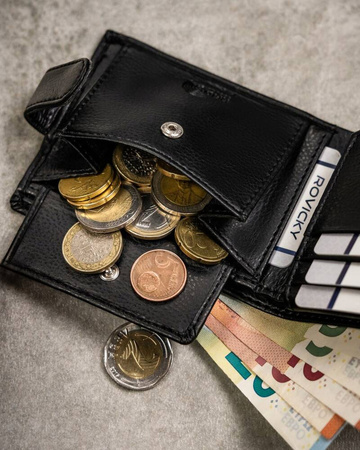 Męski zestaw prezentowy: skórzany portfel i breloczek do kluczy ROVICKY R-SET-M-N003L-SBH