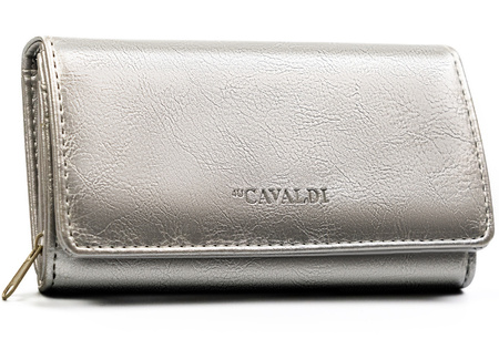 Portfel damski PU na blistrze F-PAL1C-BL Silver