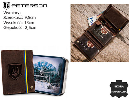 Portfel skórzany RFID PETERSON PTN 324-P-UP UA