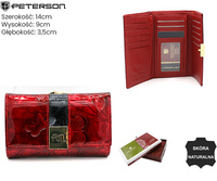 Portfel damski skórzany PTN 42108-NBF Red-Black