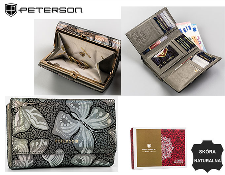 Portfel skórzany RFID PETERSON PTN 42108-ONBF